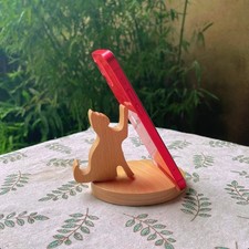 2-Pack Wooden Animal Phone Stands, Pick Any 2, Cute Desk Phone Holder Display