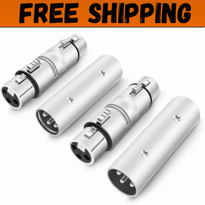 Xlr Adapter 4 Pack 2pair 2 Xlr Male To Male Connector & 2 Xlr Female To Female