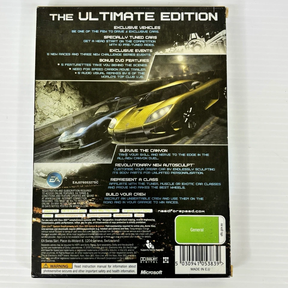 Need For Speed Carbon Collectors Edition Xbox 360 PAL Complete Manual Bonus Disc - Image 2 of 4