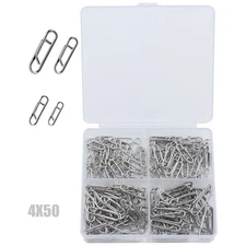 200pcs Link Split Rings Snap Fishing Power Clip Connector Fishing Clip Connector
