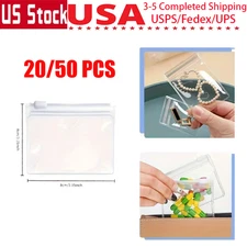 20-50Dustproof PVC Self Sealing Plastic Jewelry Zip Locks Bags Packaging Pouches