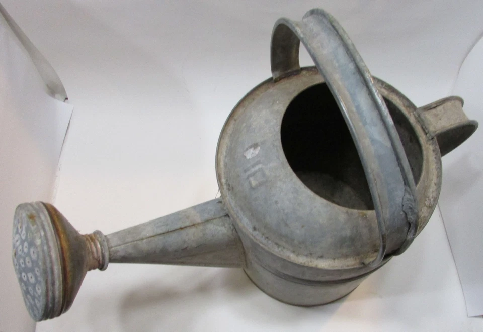 Примитивная старая оцинкованная жестяная банка 1930-х годов из антикварной стали 10 садовых цветов - Изображение 3 из 4