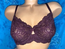 Victoria s Secret Body By Victoria Eggplant Burgundy Lace Unlined Demi Bra 34DD