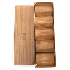 Japanese Wooden Cypress Tea Matcha Cup Set Octagon Shape Sakazuki Yunomi Hinoki