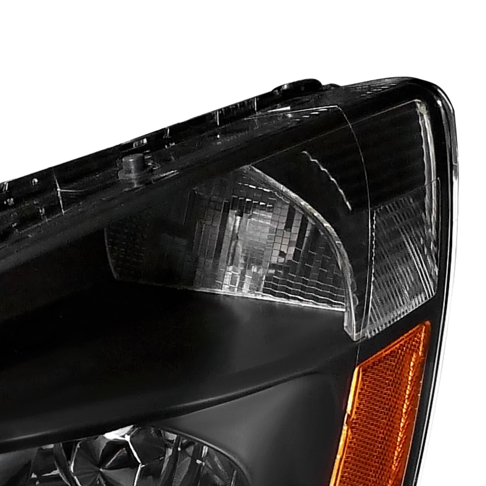 For 03-07 Honda Accord 2/4 Door Black Headlights w/Amber Reflector Inspire - Image 2 of 4