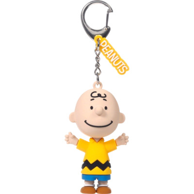   New PRECIOUS MOMENTS PEANUTS Bag Charm Backpack Clip Keychain CHARLIE BROWN 3D