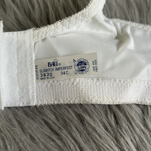 Sujetador inalámbrico Bali 1988 vintage para mujer talla 34C blanco sin costuras elástico copas suaves - Imagen 13 de 13