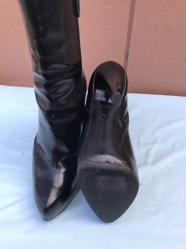$795 RARE Barbara Bui 38 US 7.5 - 8 Black Leather Zipper Ankle Boot Bootie AX - 第 6/9 張圖片