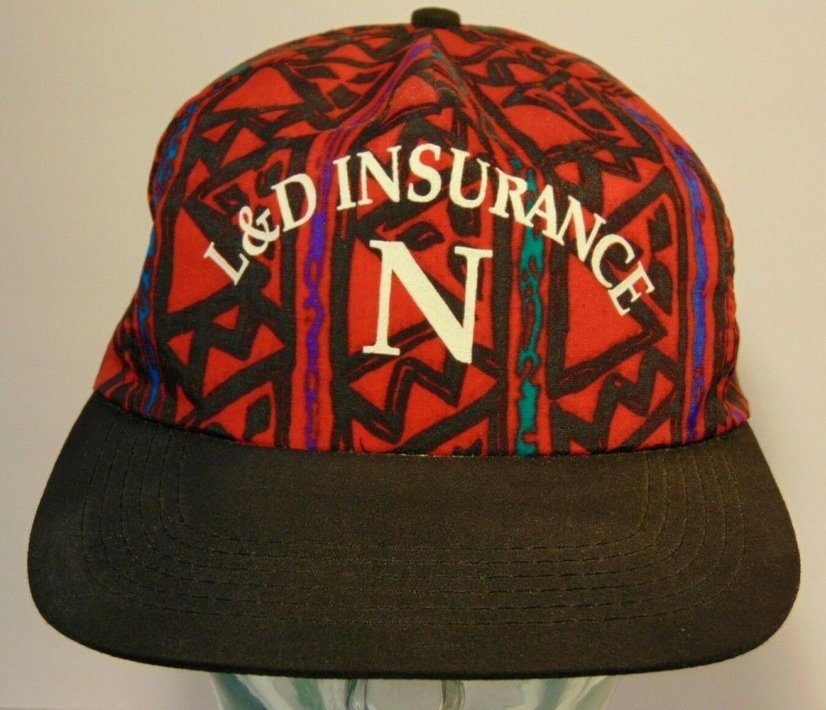 Vtg L&D INSURANCE COLORFUL AZTEC FRESH PRINCE OF BEL AIR SNAPBACK