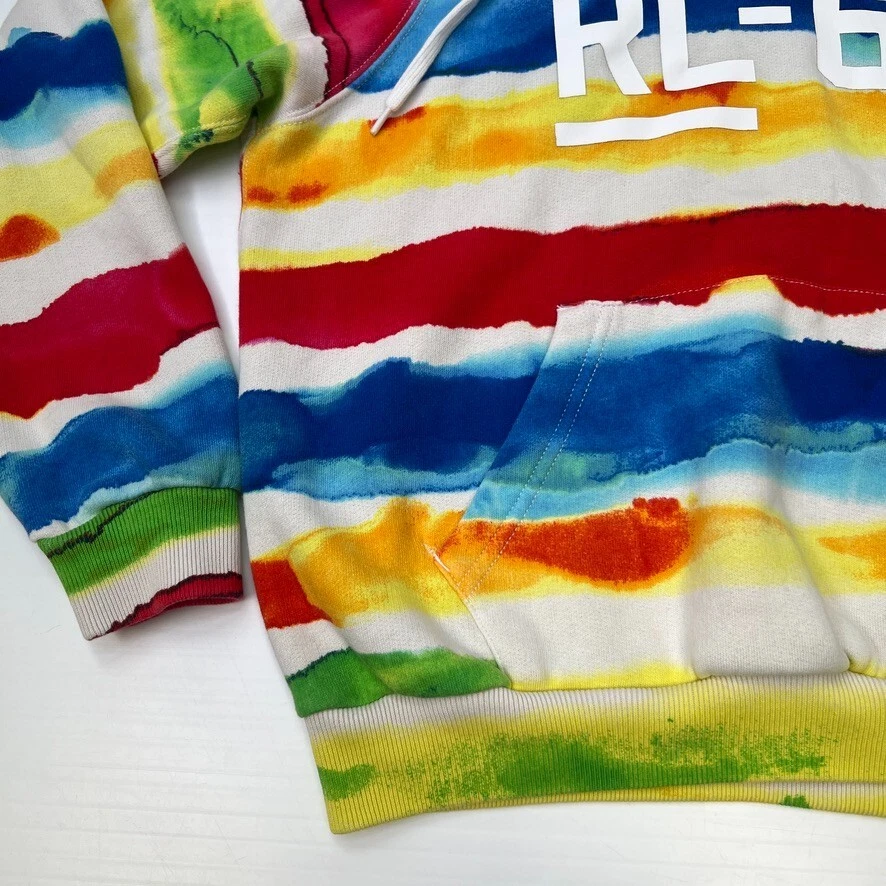Ralph Lauren Sudadera con Capucha Mujer Grande Tie Dye RL 67 Rayas Arco Iris Sudadera Core Go Foto 4 de 4