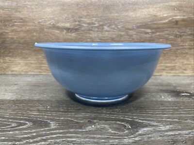 Vintage Pyrex Glass Nesting Mixing Bowl 323 Blue Clear Bottom 1.5