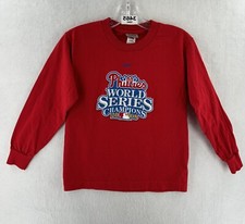 Nike Youth Sz S Philadelphia Phillies 2008 Championship Red Long Sleeves Rare