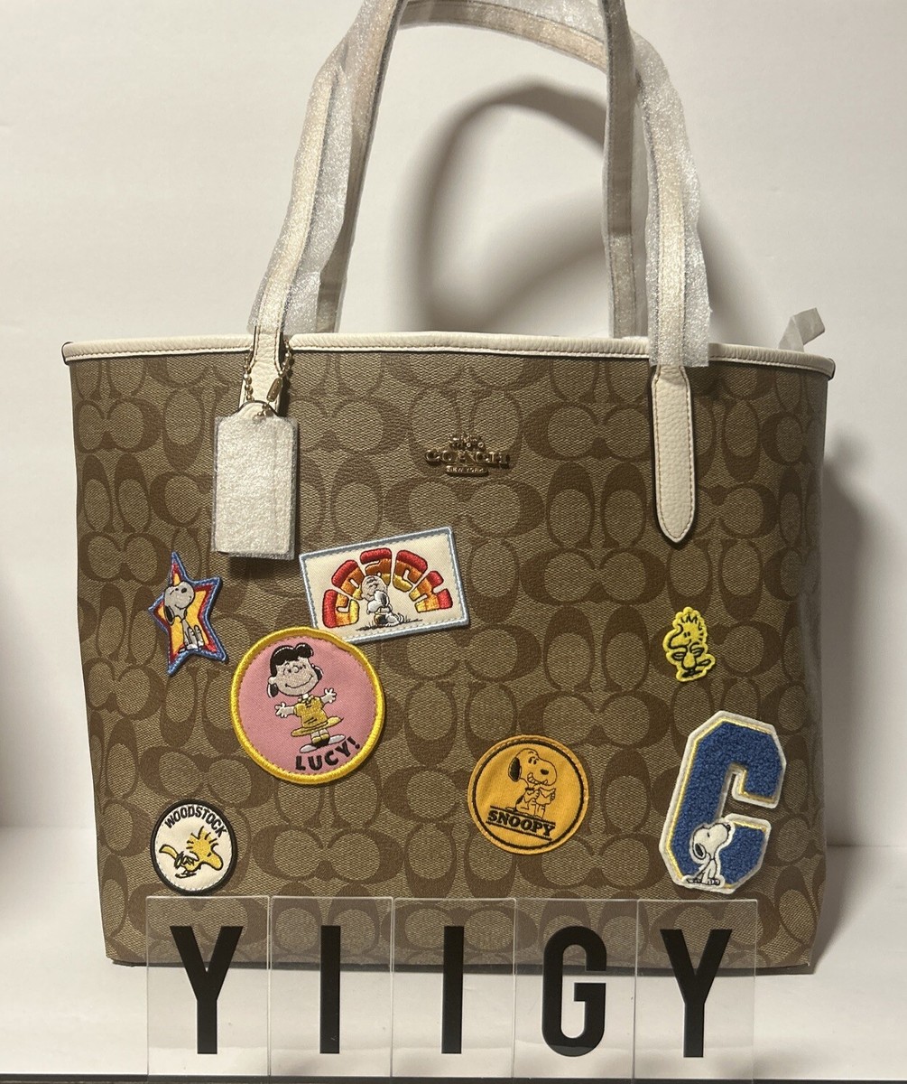 🐼💦 Coach C4292 🐼💦 Peanuts Snoopy City Tote Signature