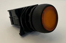 ALLEN BRADLEY AMBER  ILLUMINATED PUSH BUTTON 800F-X10 & 800F-N3W CONTACT BLOCKS