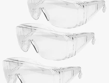 Safety Goggles Over Glasses Lab Work Eyewear Wide Protective Clear Z87 UV