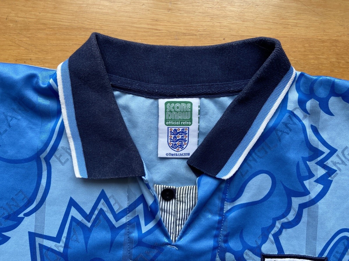 ENGLAND 1992 AWAY FOOTBALL SHIRT SOCCER JERSEY SCORE DRAW ENGLAND 1992 AWAY FOOTBALL SHIRT SOCCER JERSEY SCORE DRAW