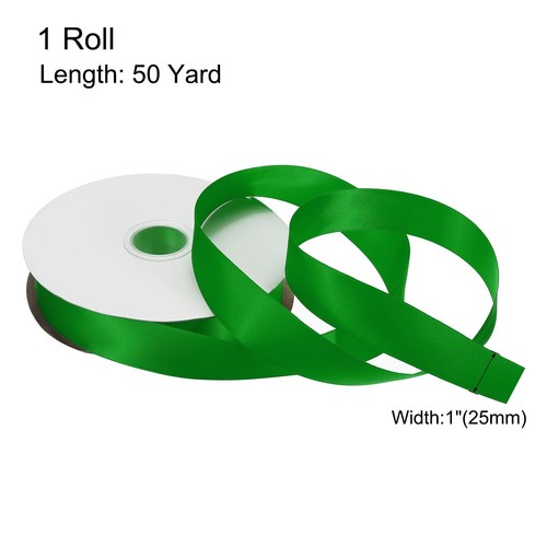 1 inch 50 Yard Wide Satin Ribbon Grosgrain Solid Silk Wedding Bouquet Ribbon ... - Picture 2 of 7