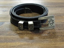 Southwestern Sterling Silver Ranger Set on Leather Belt
