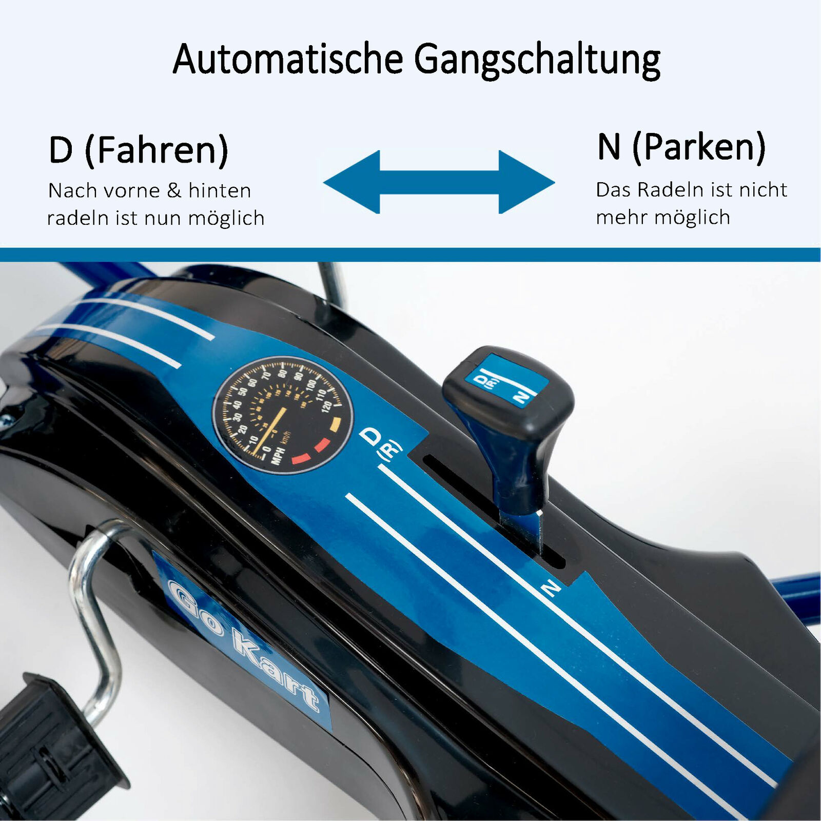 Go Kart verstellbarer Sitz Handbremse Freilauf PU Reifen ab 3 Jahren blau