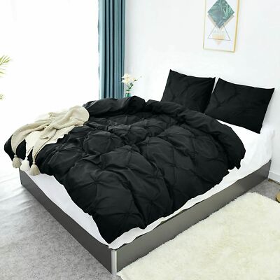 LHKIS Duvet Cover Set Black for Twin Bed NIP