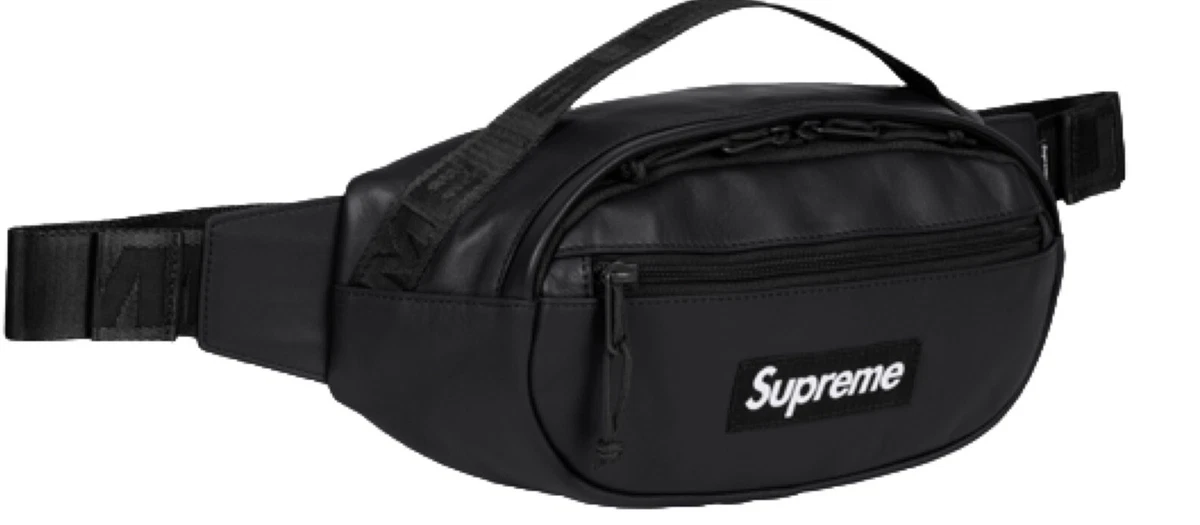 SUPREME LEATHER WAIST BAG BLACK OS (FW23 WEEK 10) 100% AUTHENTIC/BRAND NEW