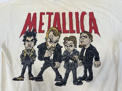 T-shirt Vintage Metallica Années 90 - Tournée Giant 1996/1997 - Taille XL - Coton - Dessin Animé/caricature