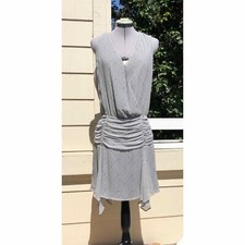 krisa Surplice Ruched Tank Dress Gray Size Small