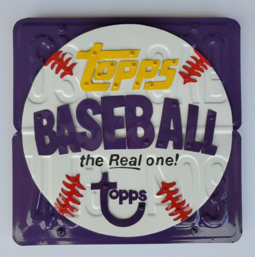 License Plate Artwork - Topps Baseball Card Wrapper (12"x12") Hand-Made & Signed