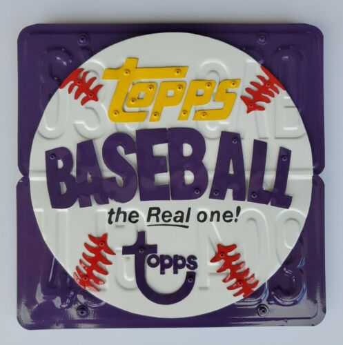 License Plate Artwork - TOPPS BASEBALL CARD WRAPPER (12"X12") Hand-Made & Signed - Picture 1 of 2