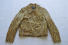 Alexander Mcqueen Mcq Cow Hair Leather Leopard Print Zip Biker Jacket Coat It40