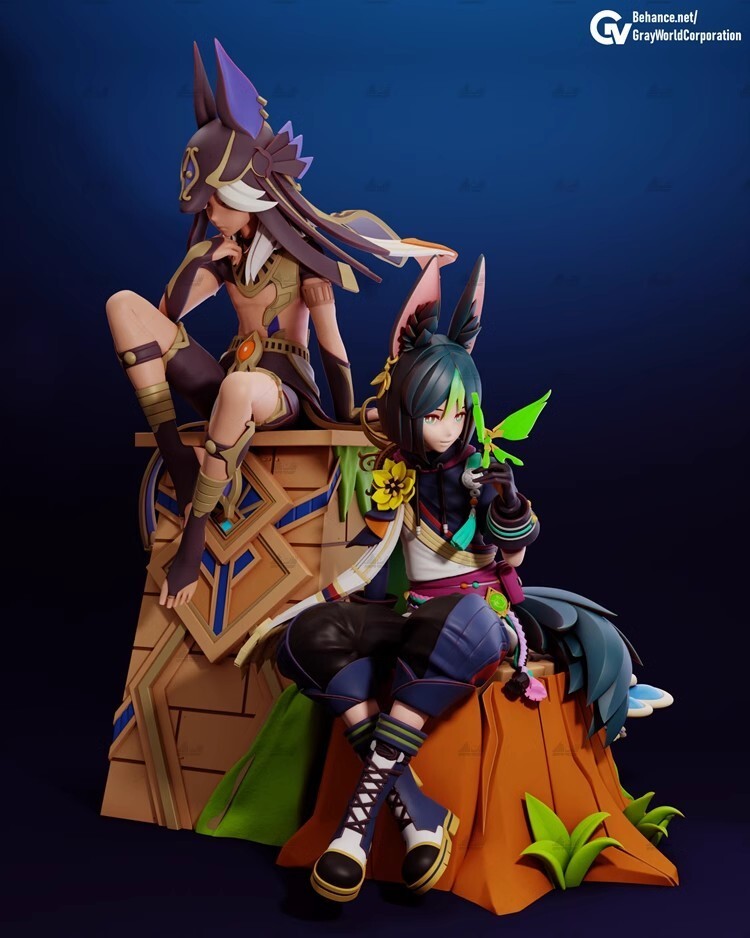 1/8 Resin Model H/ 24cm Genshin Impact Tighnari & Cyno Unassembled