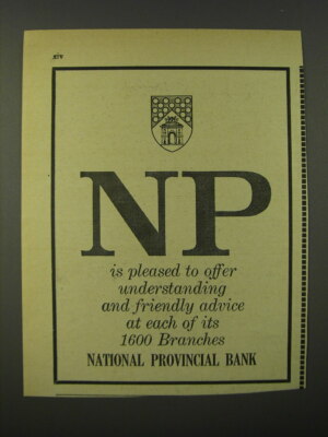 1964 National Provincial Bank Limited Ad - NP is pleased to offer understanding