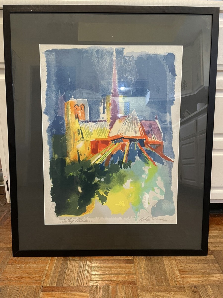 LEROY NEIMAN SIGNED NOTRE DAME SERIGRAPH ART PRINT Matted and