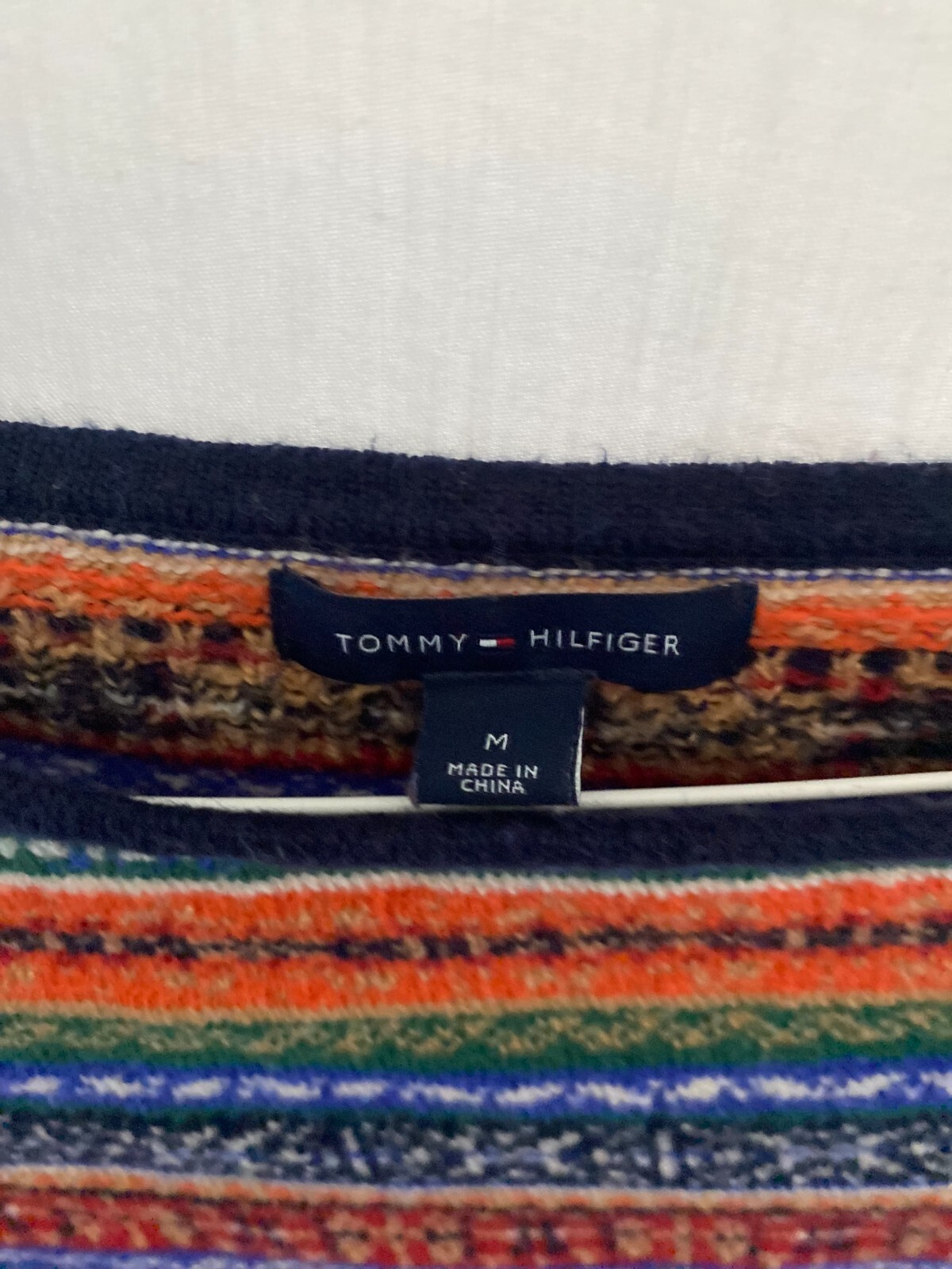 Women's Tommy Hilfiger Striped Sweater with Zipper Accent Size M thumbnail 3