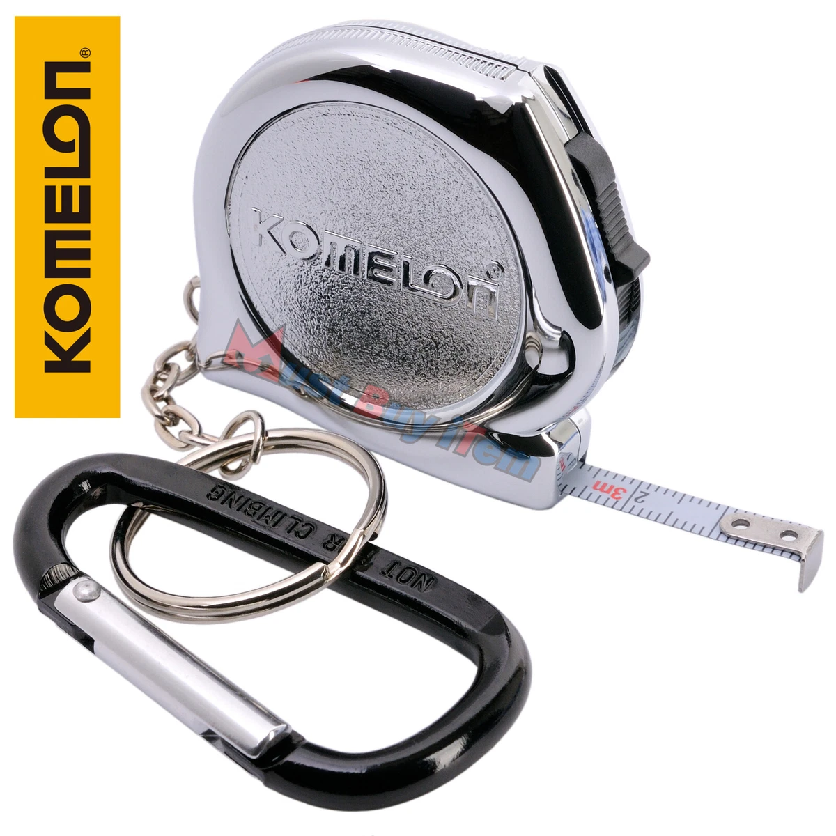 KOMELON Tape Measure Measuring Tape Line Pocket Mini Key Chain Ring  Carabiner 3m