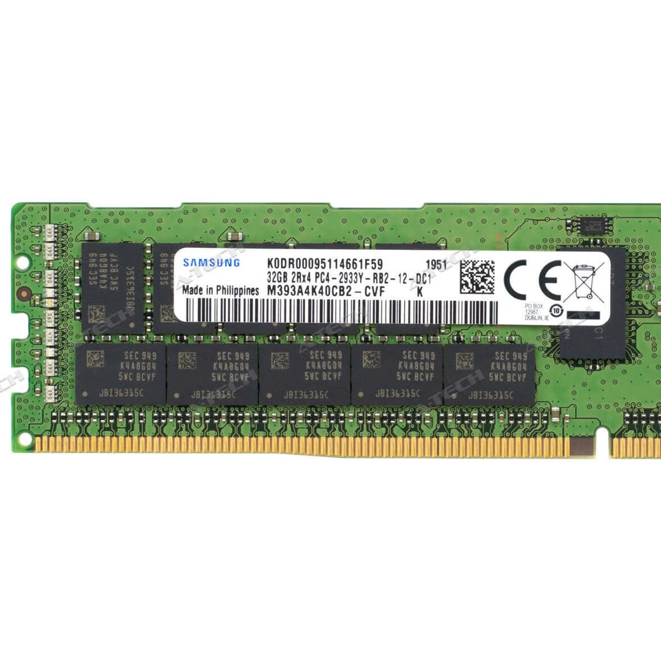 Samsung 32GB DDR4-2933 RDIMM M393A4K40CB2-CVF M393A4K40DB2-CVF Server Memory RAM - Image 2 of 4
