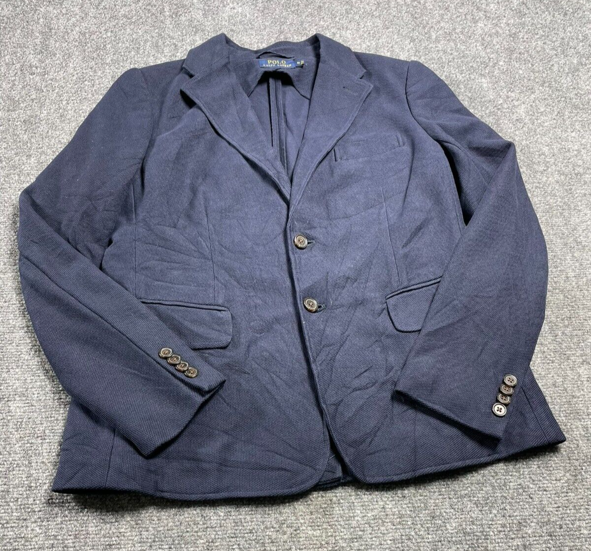 Ralph Lauren Womens Soft Stretch Cotton Blue Blazer Size 10