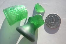 Sea Glass, Pieces of a Small Cup, Green Depression Glass, Pebble Inside