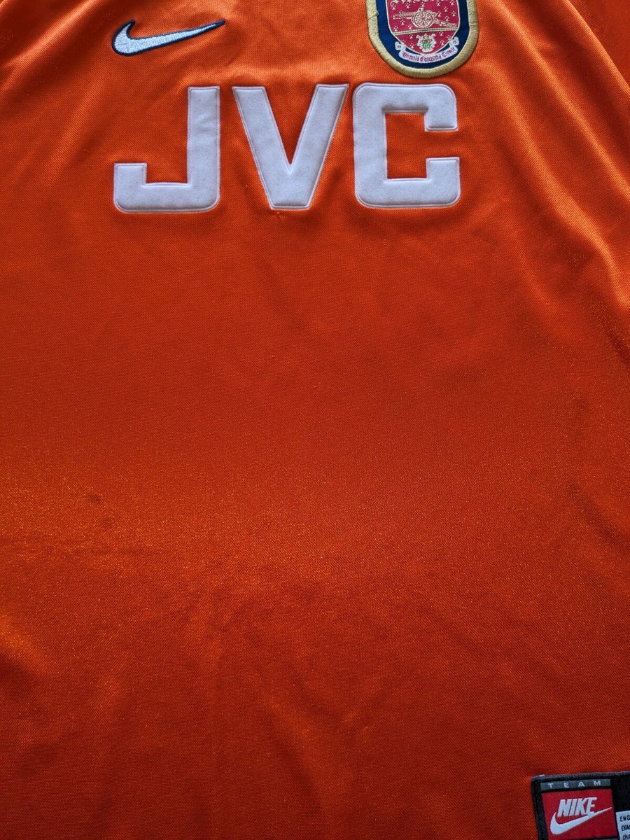 Vintage Arsenal S / M Nike 98/99 Orange JVC Long Sleeve