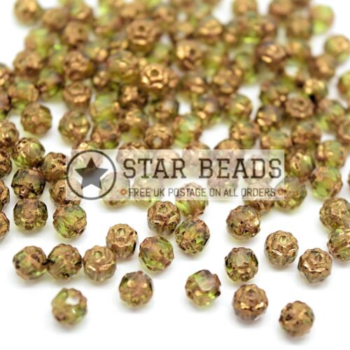CZECH FACETED PRESSED GLASS BOLS CATHEDRAL BEADS - PICK COLOUR & SIZE - Picture 16 of 23