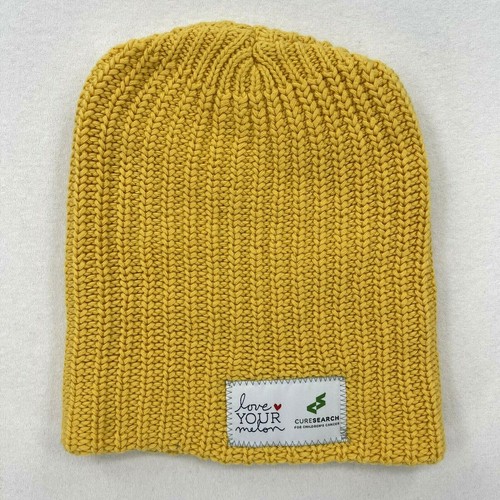 Beanie Style Knit Yellow Cotton Cure 