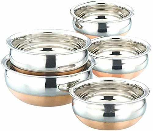 Copper Down Cookware Mobile Phone Set For Cooking & Portion - Set With 5