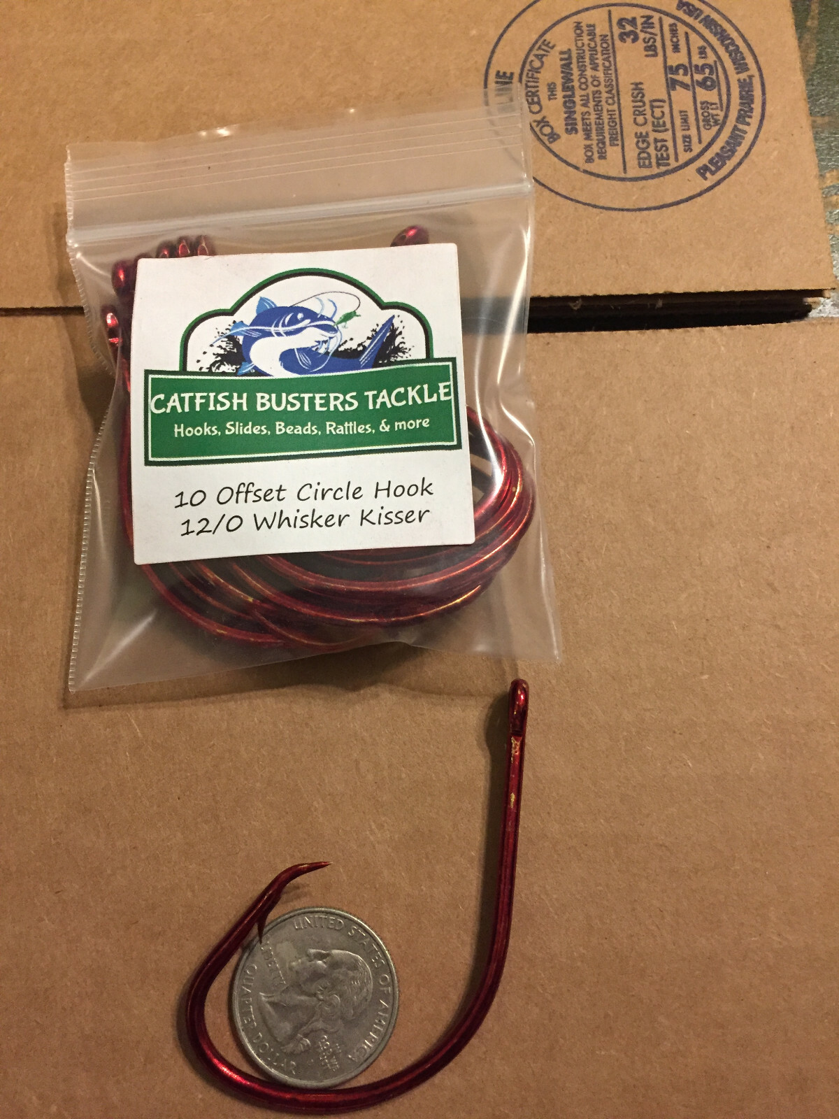 CATFISH BUSTERS TACKLE! WHISKER KISSERS! 12/0 OFFSET CIRCLE FOR TROPHY