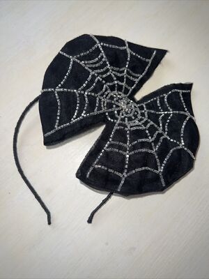 A1 NEW! Girls Tutu Du Monde London Spiderweb Headband Black Silver Beading