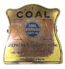 early STEPHENS FUEL CO. COAL  Bronx NY large advertising brass paper clip xz