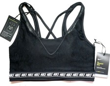 NIKE SWOOSH CLASSIC FLORAL LACE SPORTS TRAINING BRA - BLACK CZ4437-010 - WOMEN S