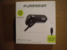 Pure.Gear Car Charger for Micro USB Devices- 12W/2.4A -Black