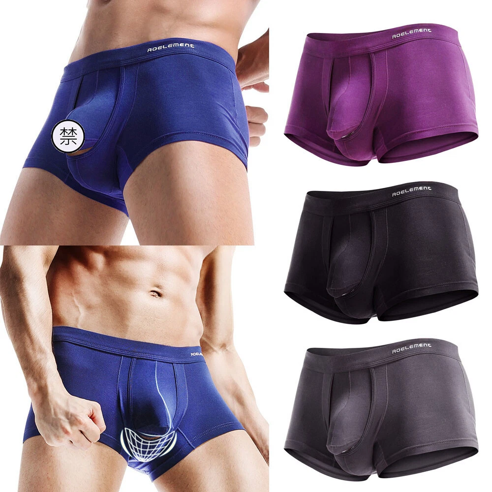 Ball Pouch Brief Intimates Boxer Shorts Men s Underwear Solid Stretch Breathable