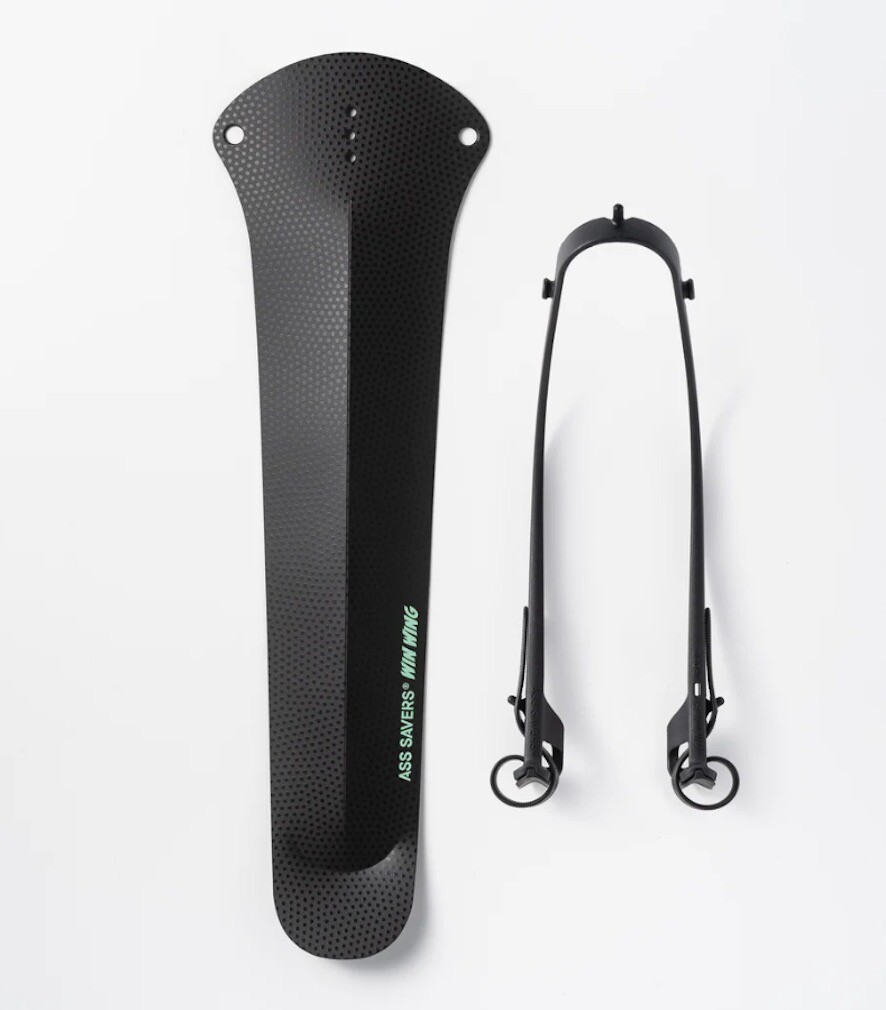 Ass Savers Win Wing 2 Rear ROAD BIKE Tangent Clip-On Mudguard: Black Dot