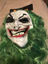 Happy Halloween Long Hair Mask Adult Green A4